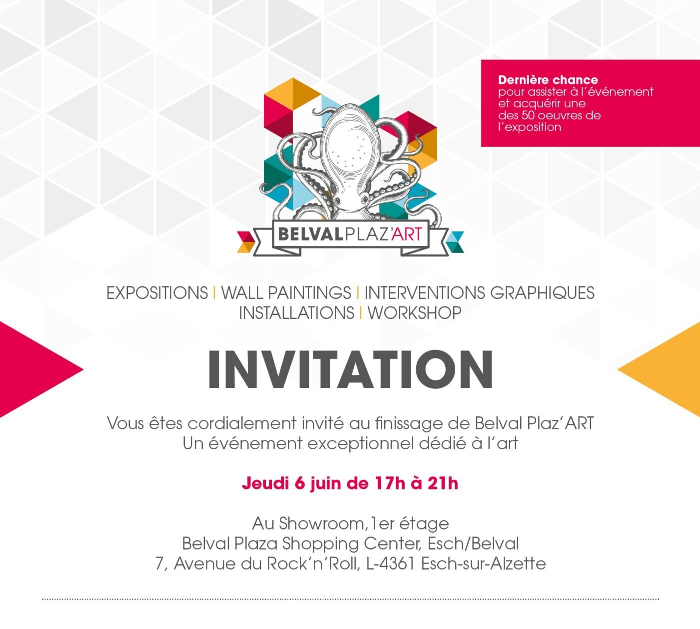 Belval Plaz’ART – Invitation au finissage de l’événement jeudi 6 juin 17h-21h !
